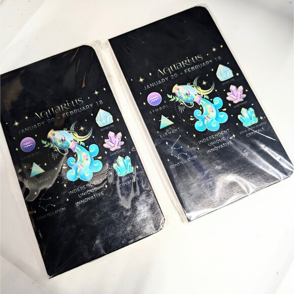 Set of 2 Aquarius Zodiac Notebook Journal Gift for her - Picture 1 of 4